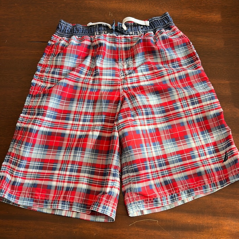 Nautical swim trunks